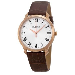 Flash Sale ⚡️Bulova Dress Silver Dial Brown Leather Men's Watch